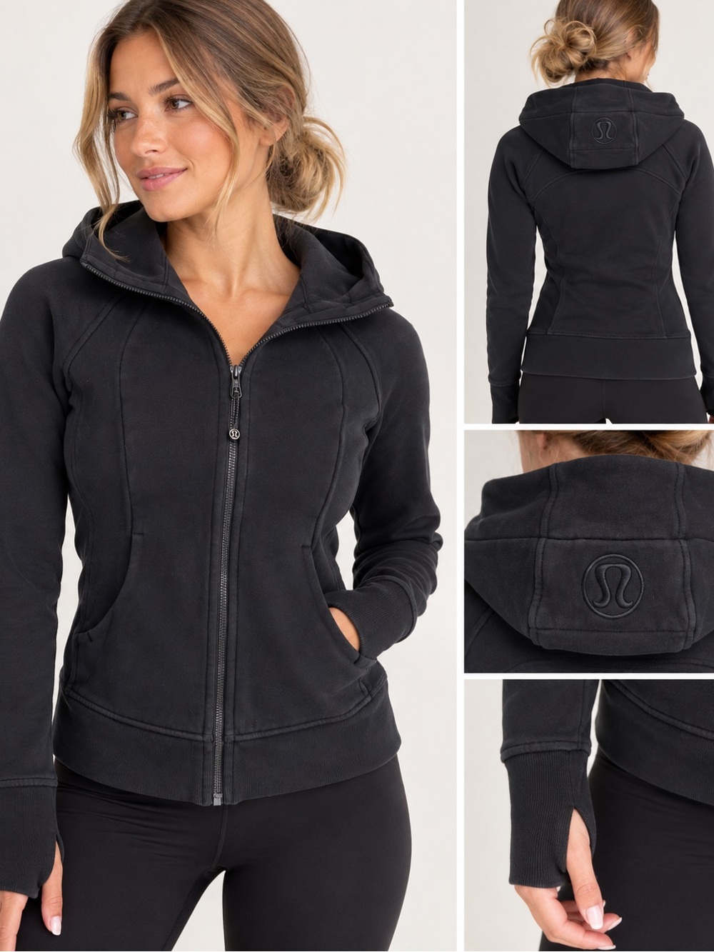 Lululemon Scuba Full Zip Hoodie - Black - Size 4